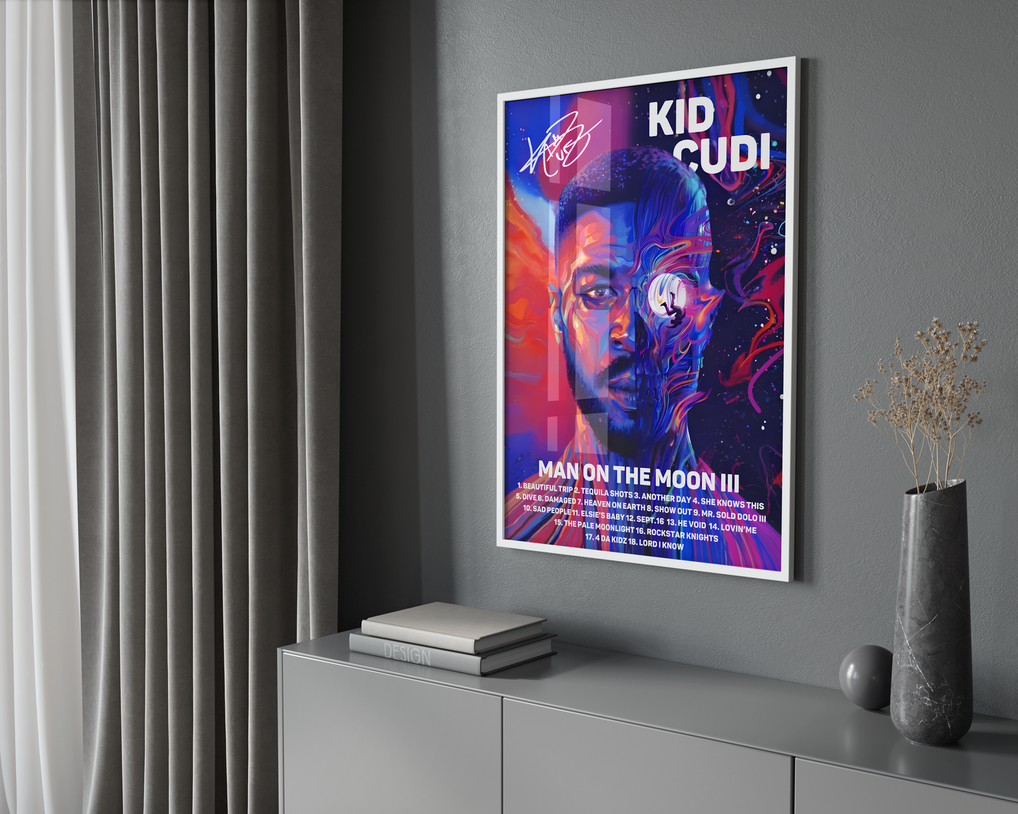 Kid Cudi - "Man On The Moon III" Signature Poster