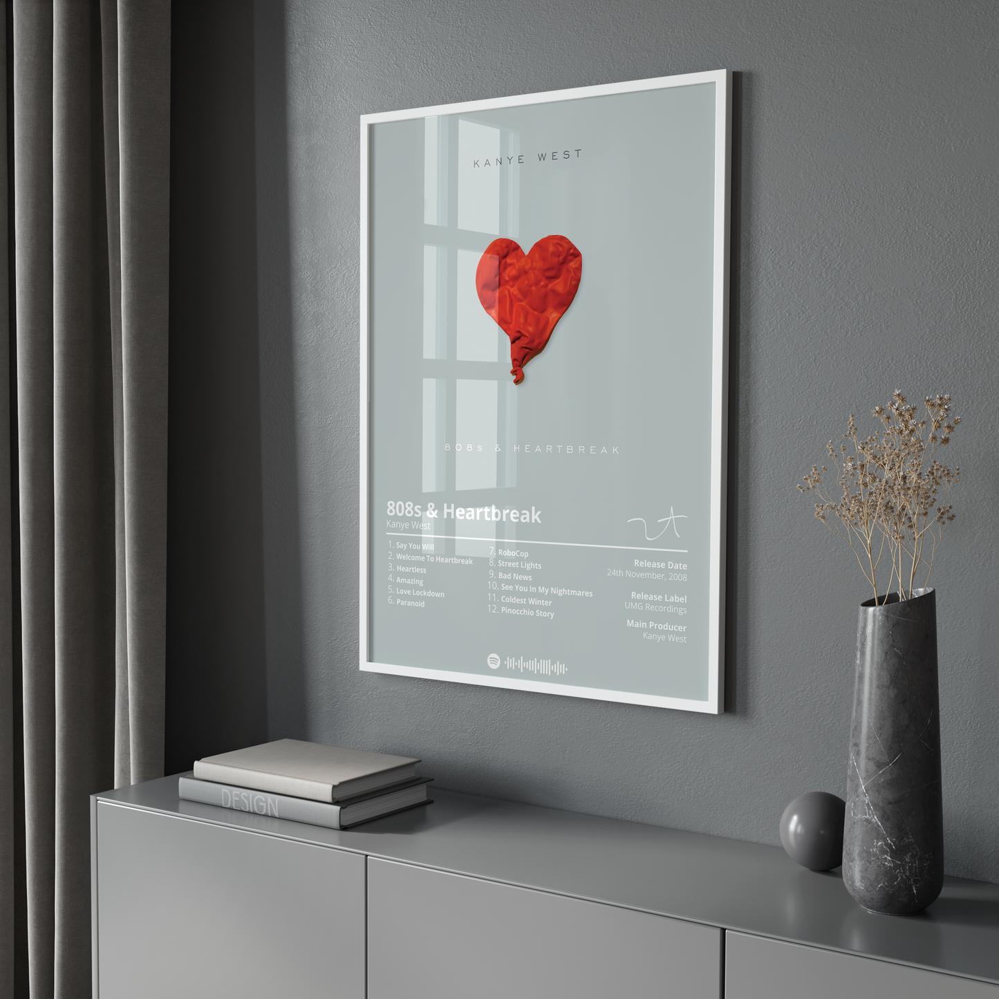 Kanye West '808s & Heartbreak' Album Poster