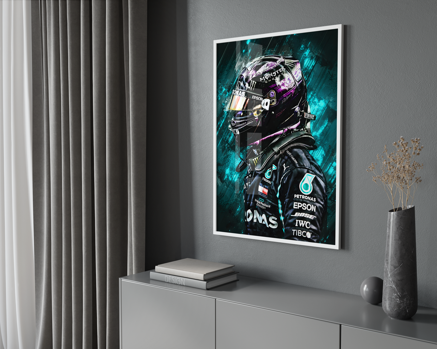 Lewis Hamilton Painting Poster