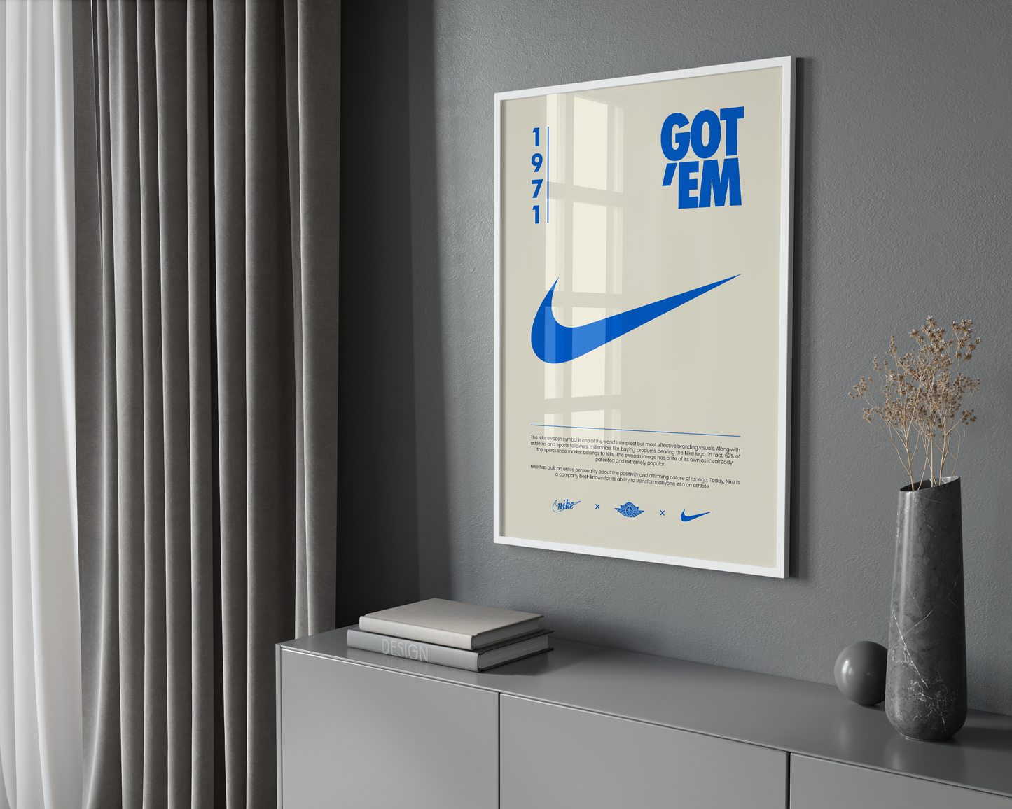 Nike Origins Blue Beige Poster