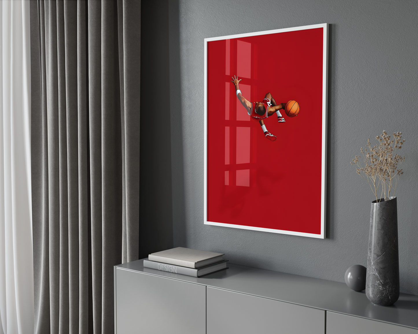 Michael Jordan Red Minimalist Poster