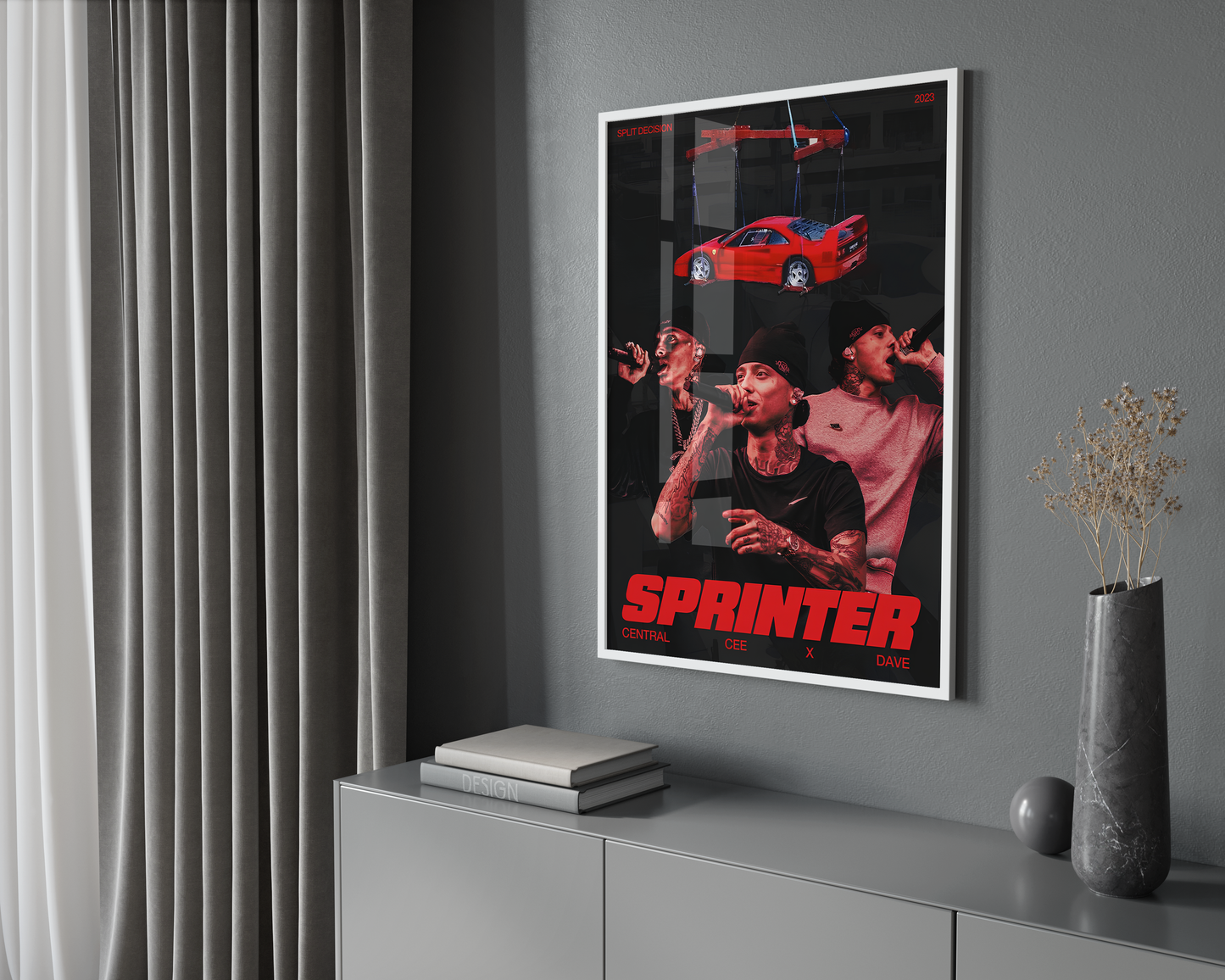 Central Cee - 'Sprinter' Red Poster