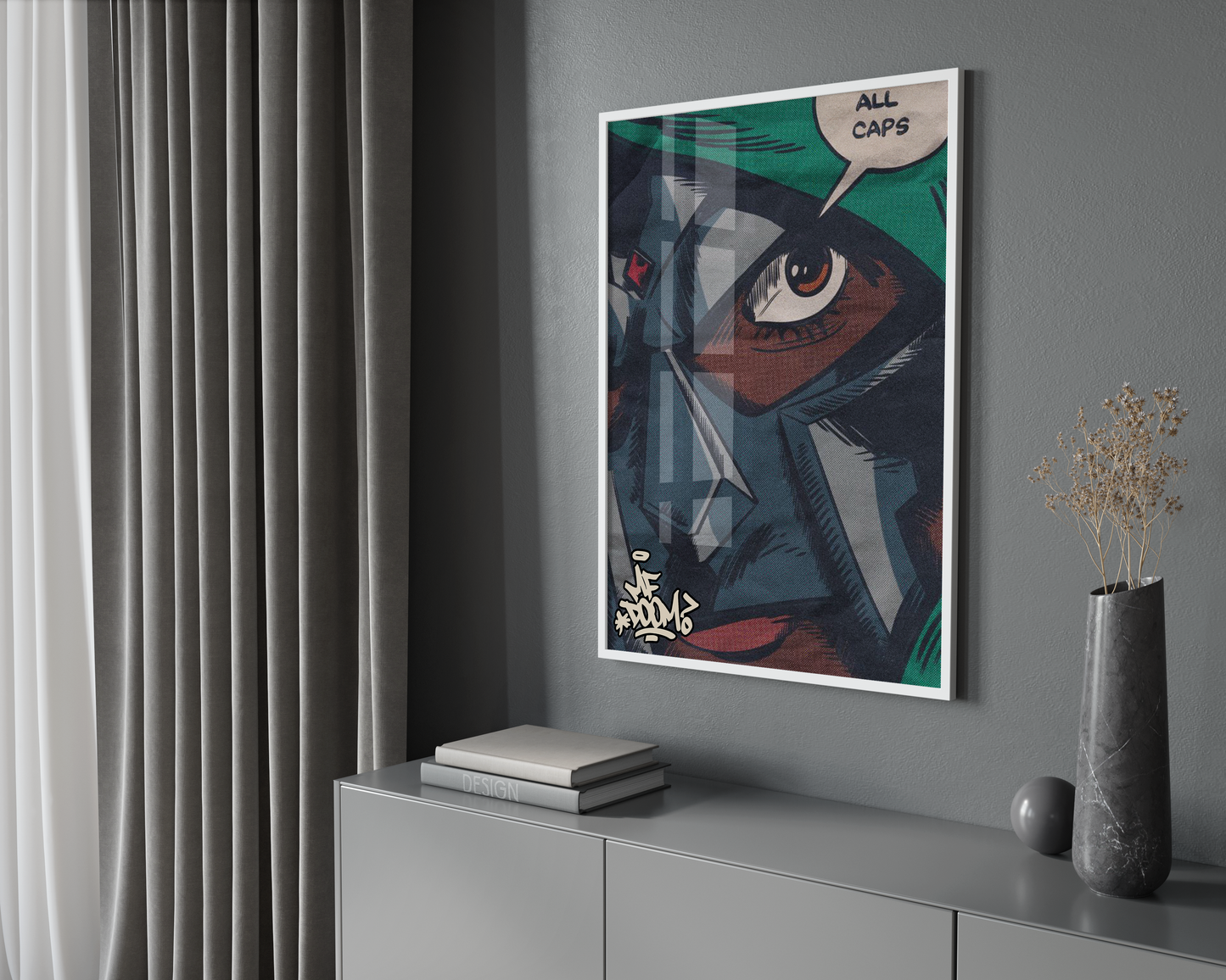 MF Doom 'All Caps' Poster