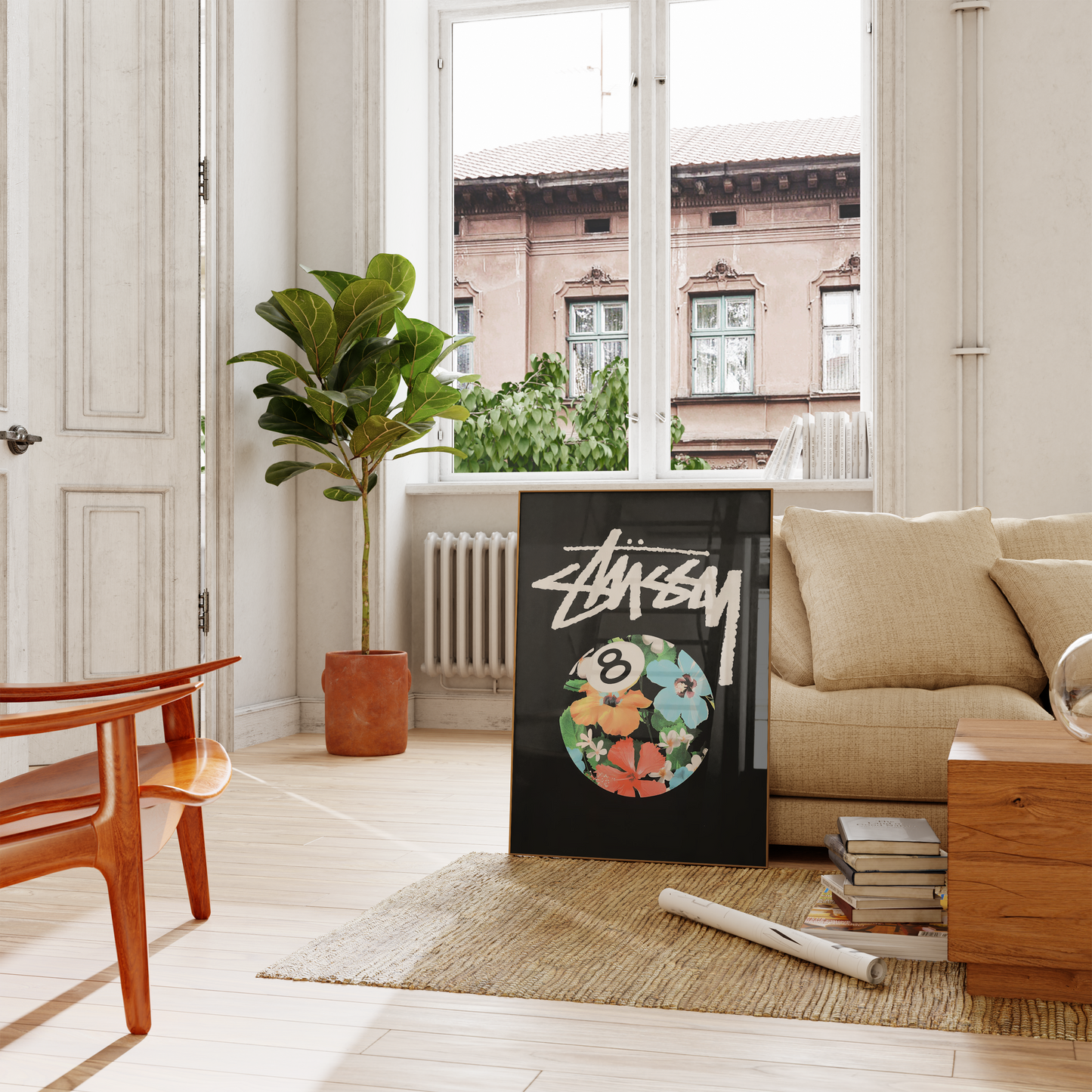 Stussy Flower 8 Ball Poster