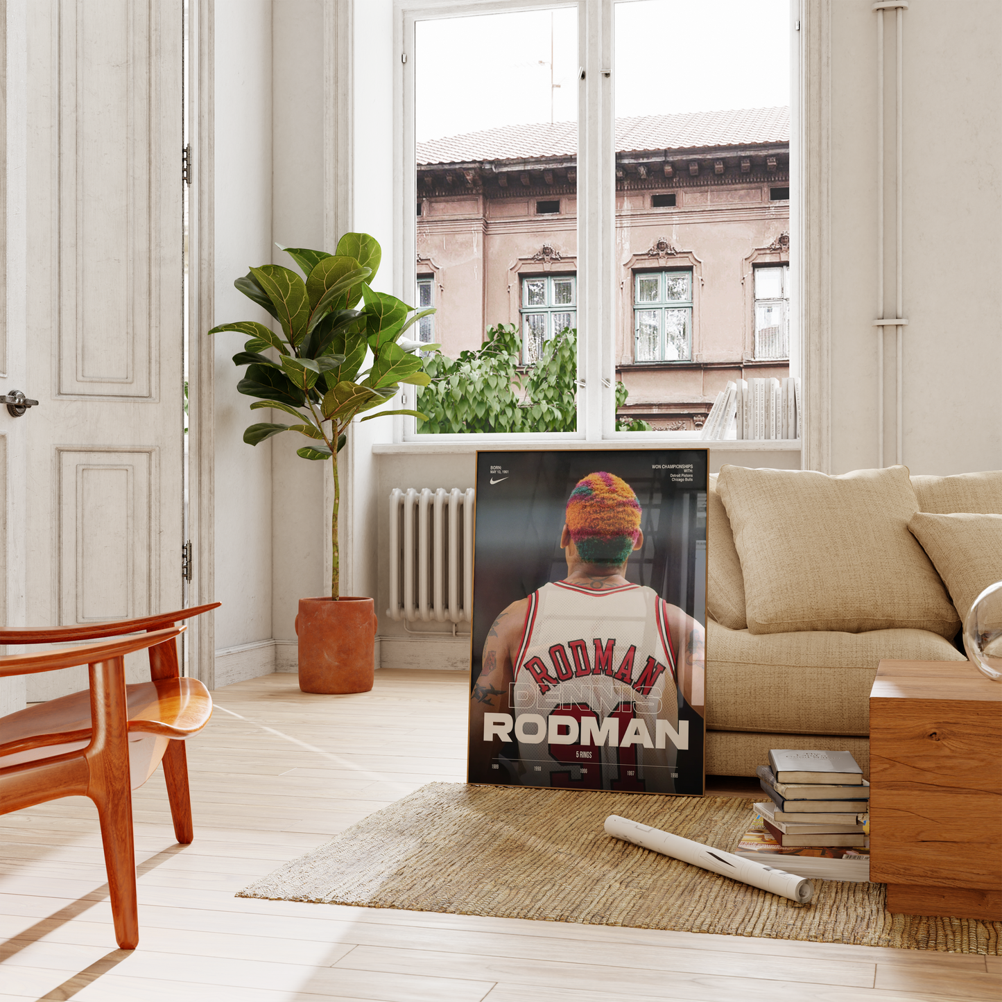 Dennis Rodman 5 Rings Poster