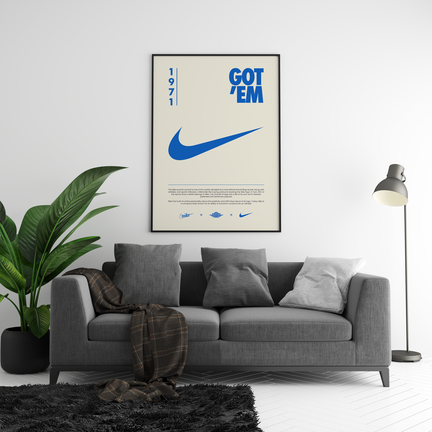 Nike Origins Blue Beige Poster