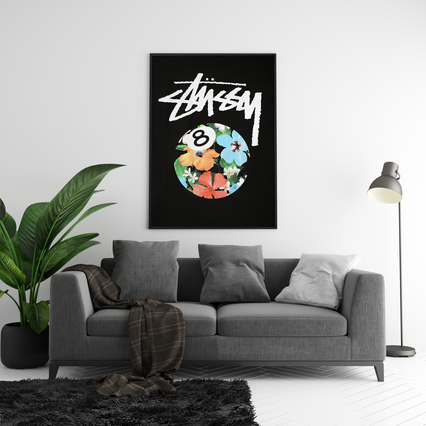 Stussy Flower 8 Ball Poster