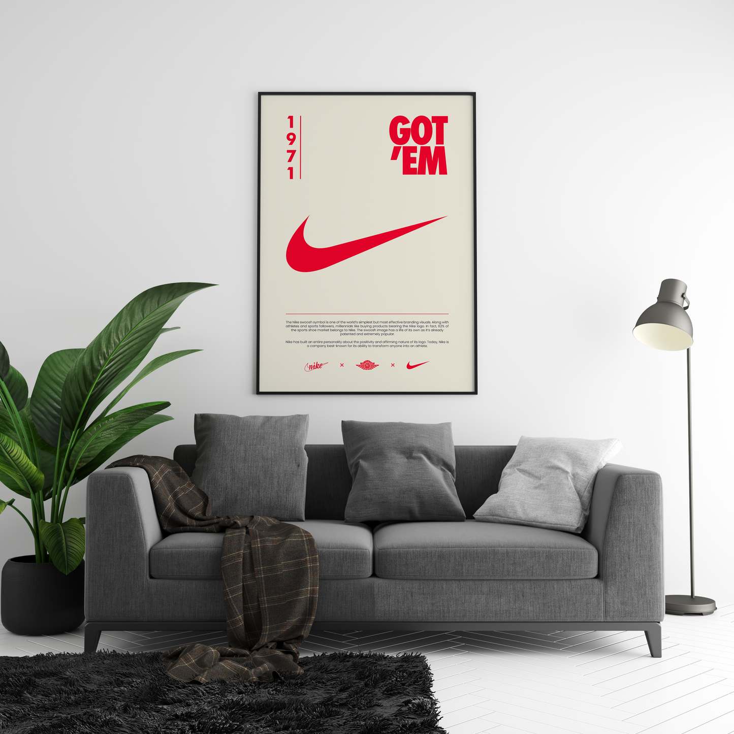 Nike Origins Red Beige Poster