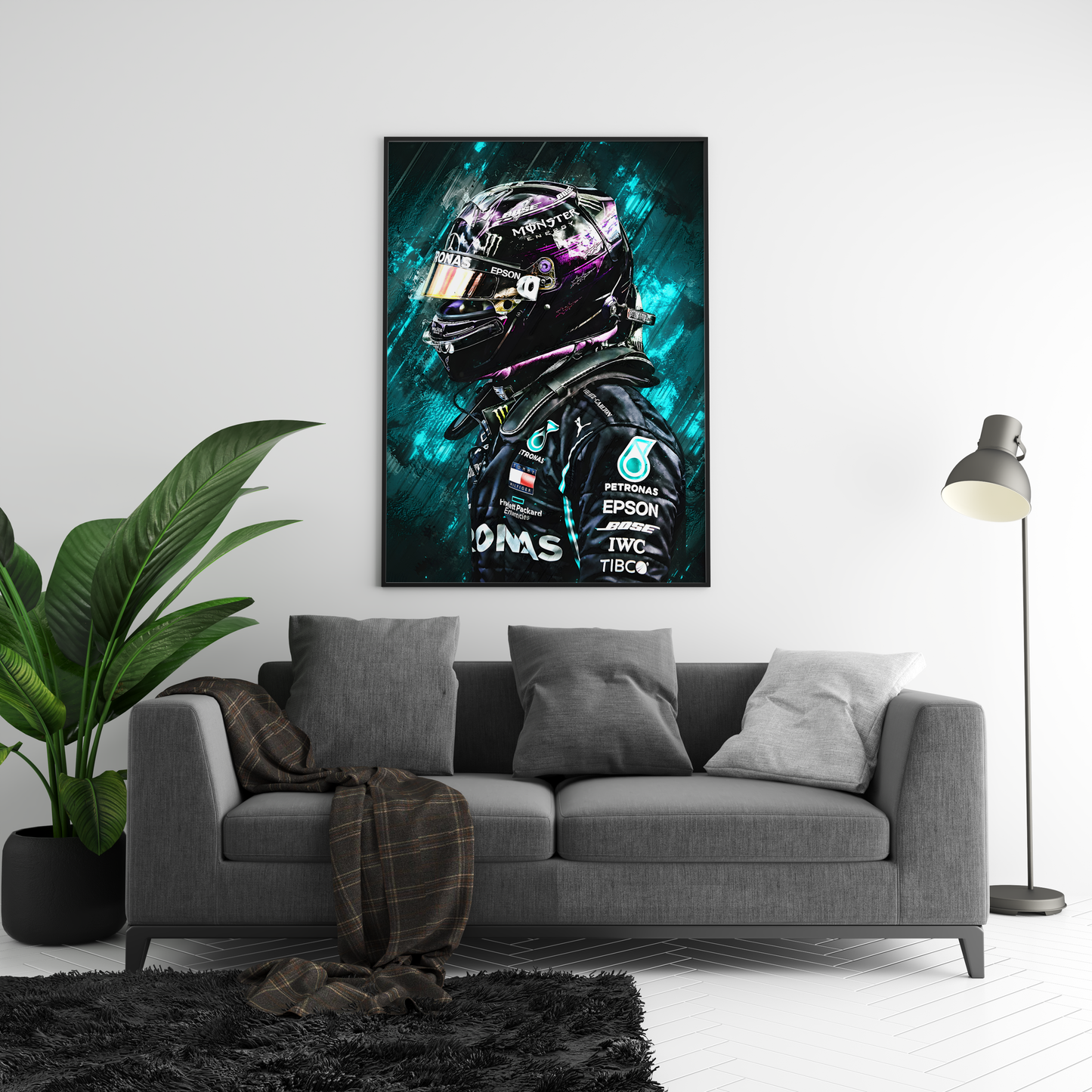 Lewis Hamilton Painting Poster