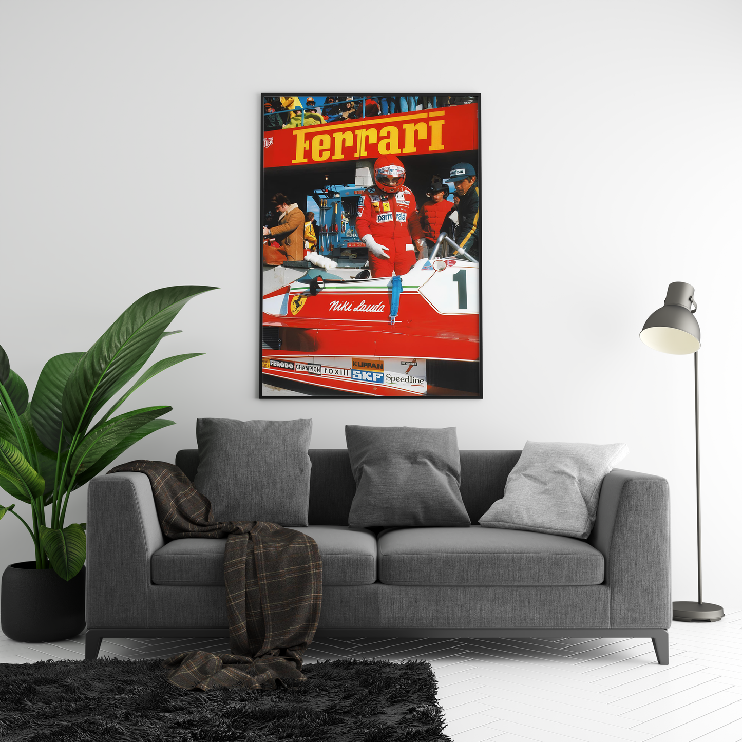 Ferrari Lauda F1 Vintage Poster