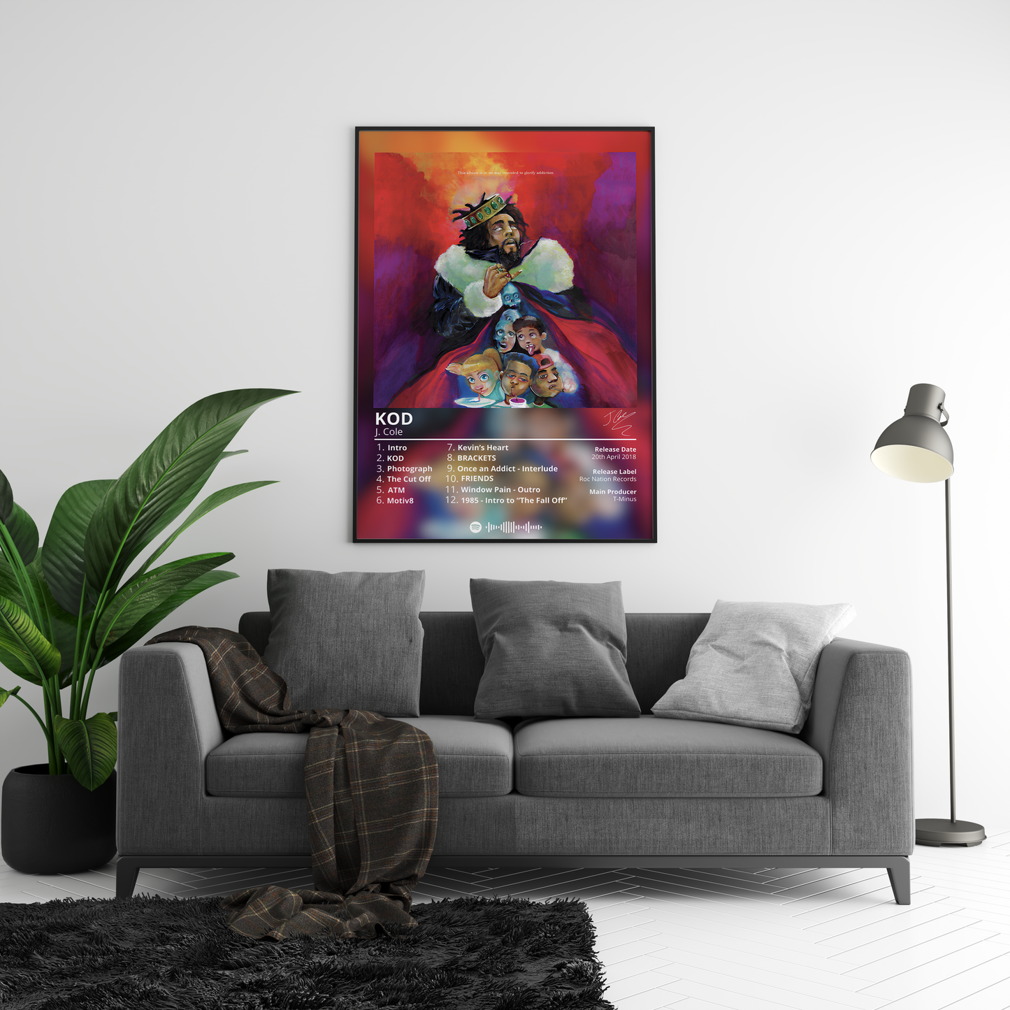 J Cole 'KOD' Album Poster