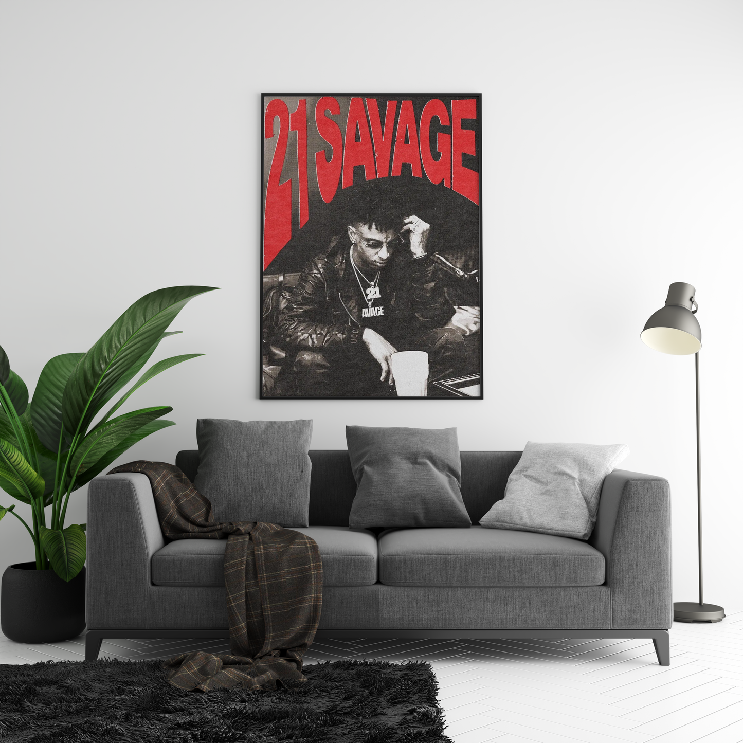 21 Savage Red Writing Poster