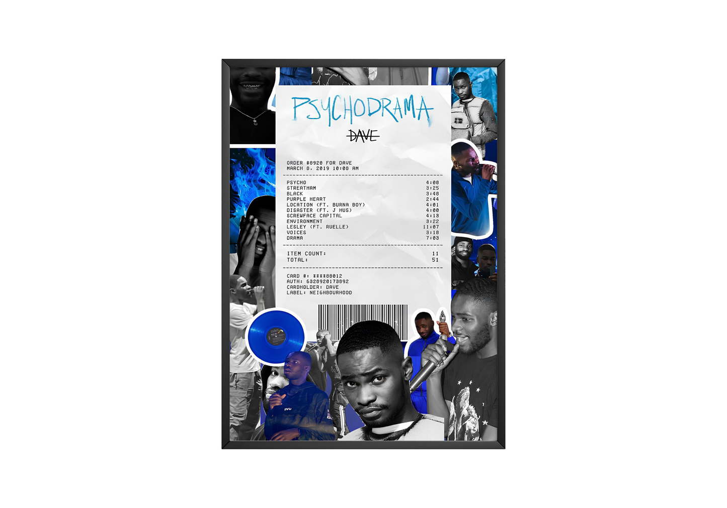 Dave - "PSYCHODRAMA" Receipts Album Poster