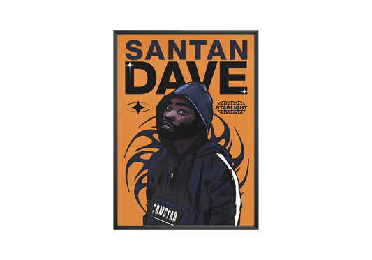 Dave - Orange Sketch Poster