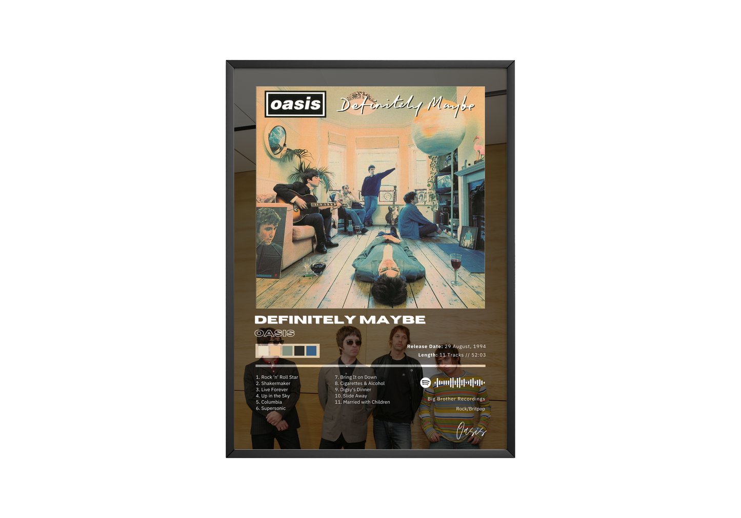 Oasis 'Definitely Maybe' Album Poster