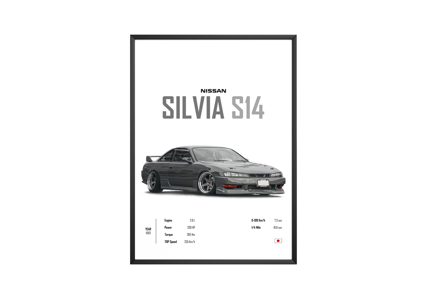 Nissan Silvia S14 'CORE' Car Poster