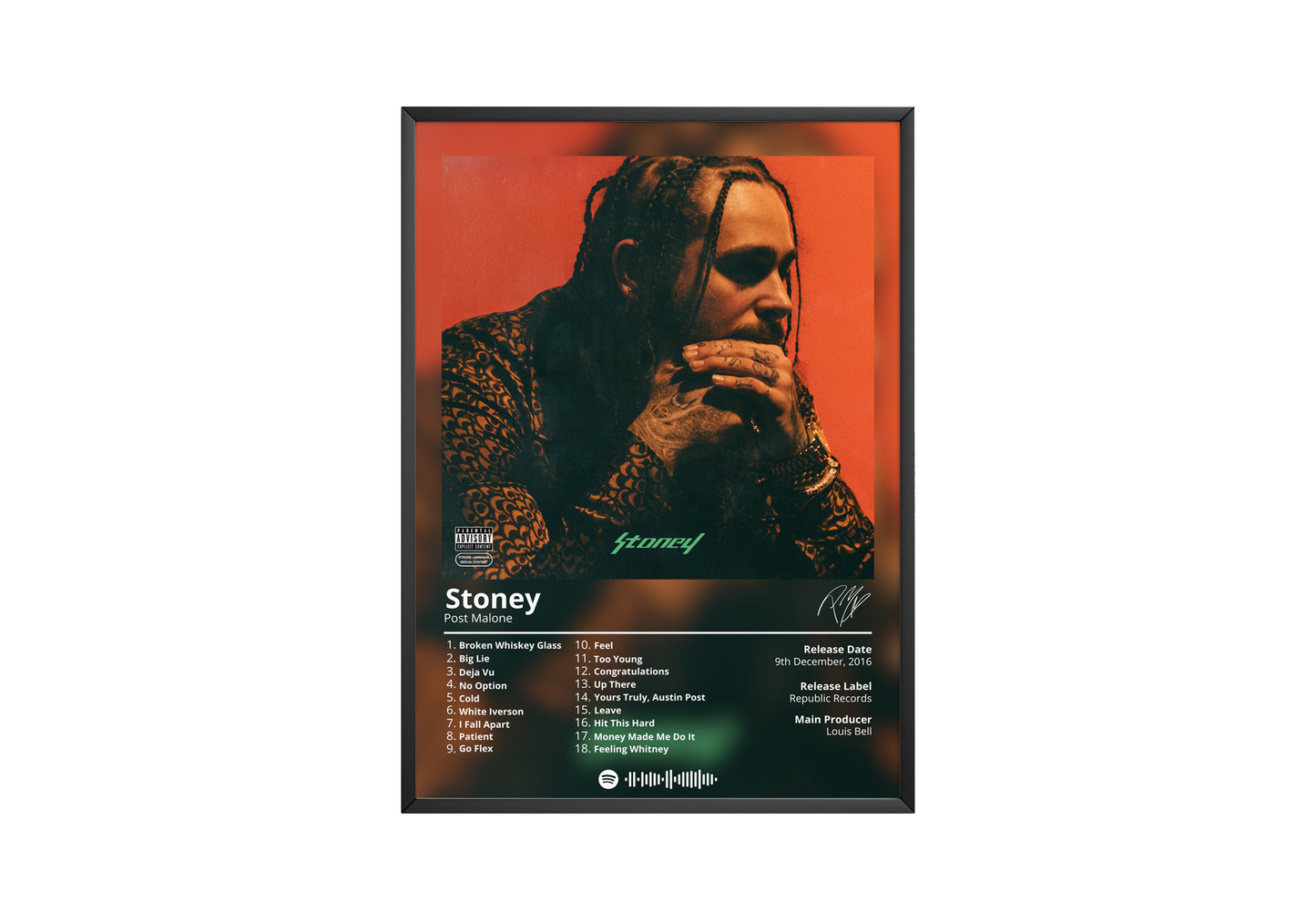 Post Malone 'Stoney' Album Poster