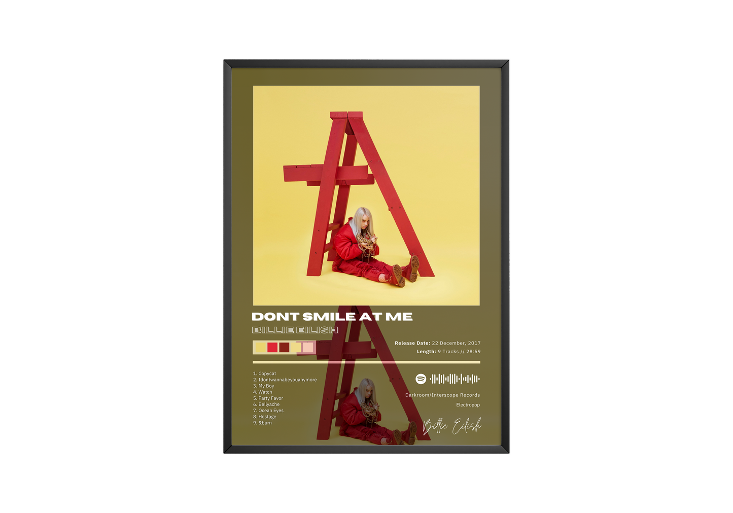 Billie Eilish 'dont smile at me' Album Poster