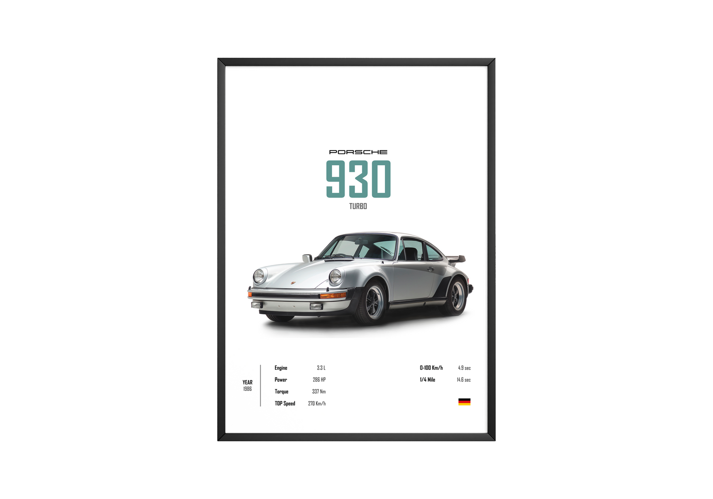 Porsche 930 'CORE' Car Poster