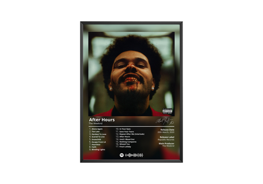 The Weeknd 'After Hours' Album Poster