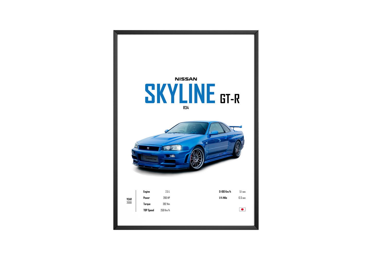 Nissan Skyline GT-R R34 'CORE' Car Poster