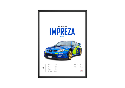 Subaru Impreza WRX STI 'CORE' Car Poster