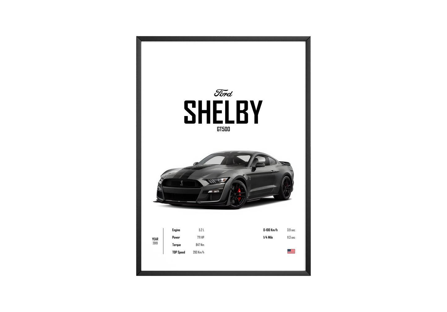 Ford Shelby GT500 'CORE' Car Poster