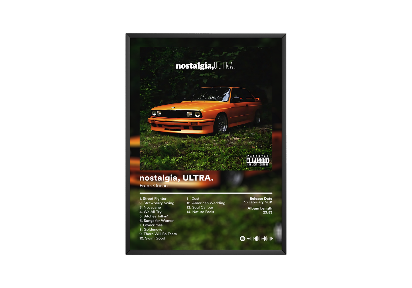 Frank Ocean 'nostalgia, ULTRA' Album Poster