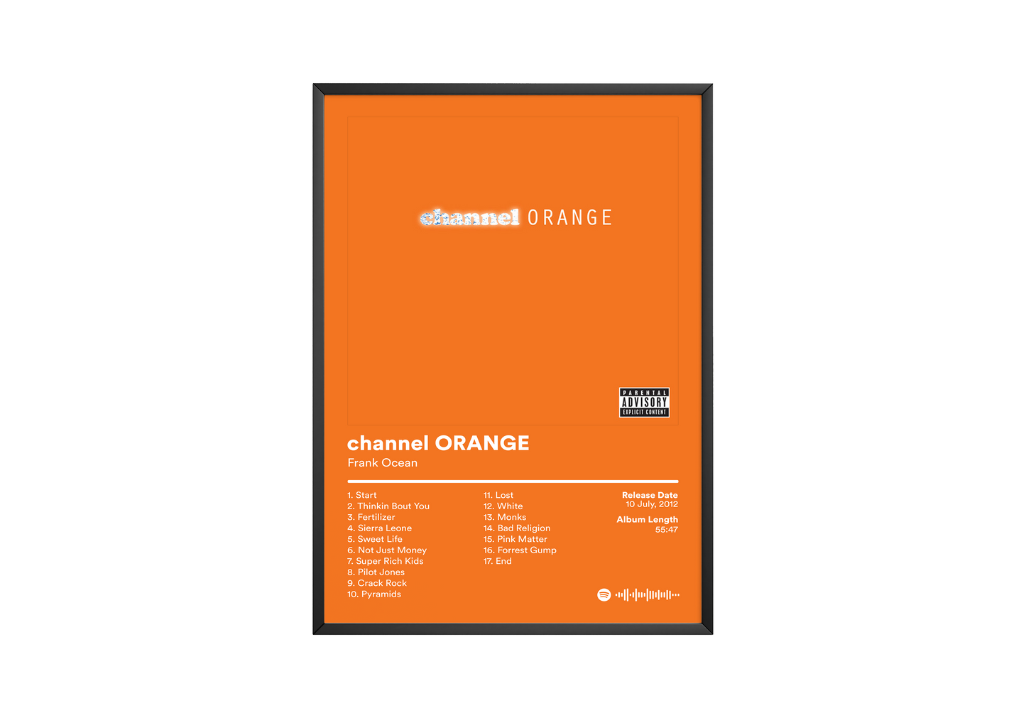 Frank Ocean 'Channel ORANGE' Album Poster