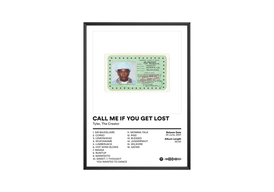 Tyler The Creator 'CALL ME IF YOU GET LOST' Album Poster