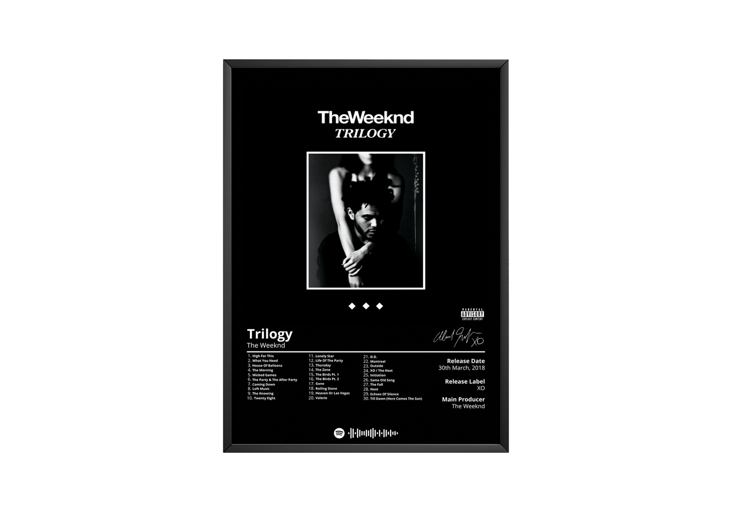 The Weeknd 'Trilogy' Album Poster