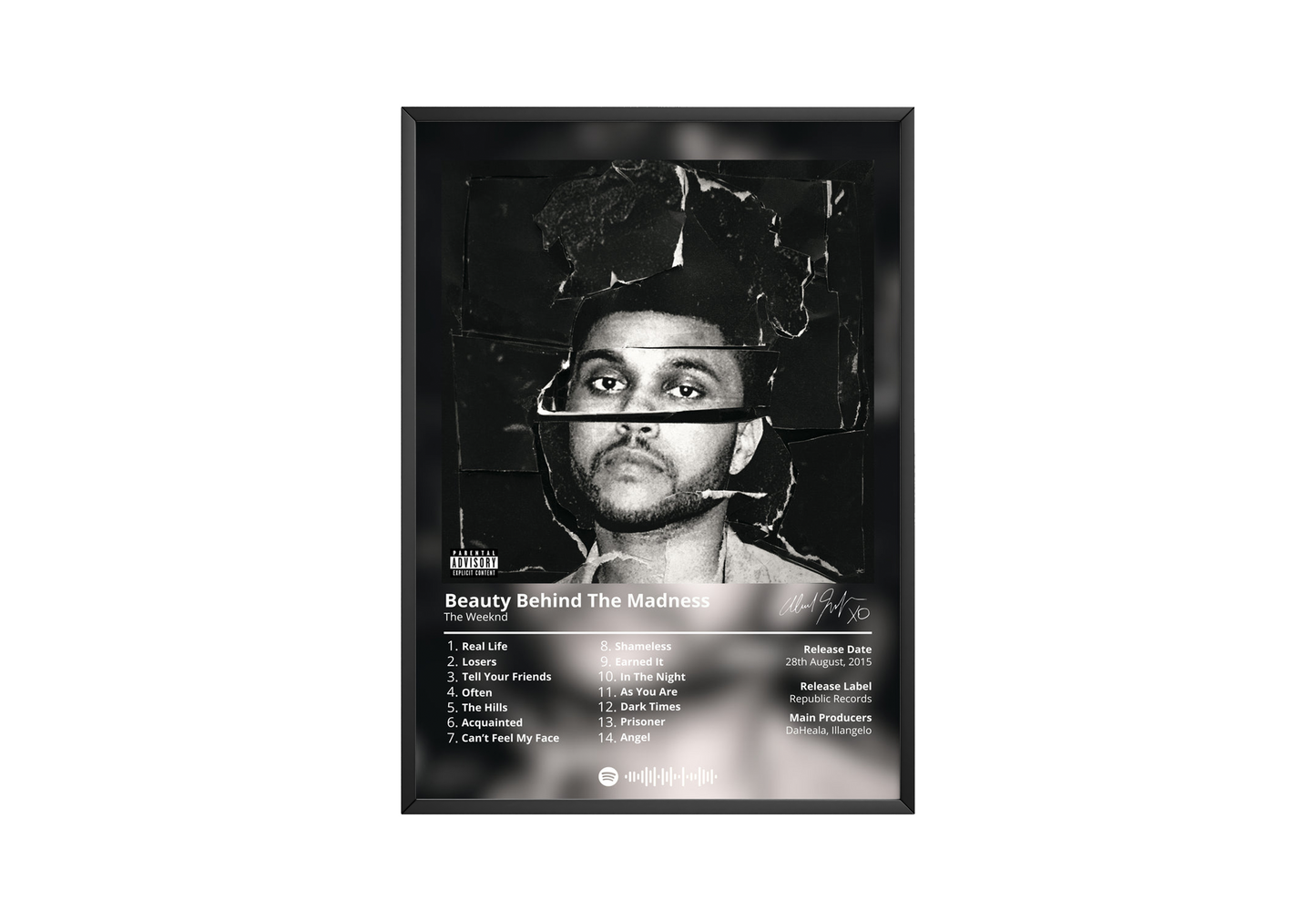 The Weeknd 'Beauty Behind The Madness' Album Poster