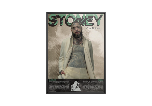 Post Malone 'Stoney' Written Poster