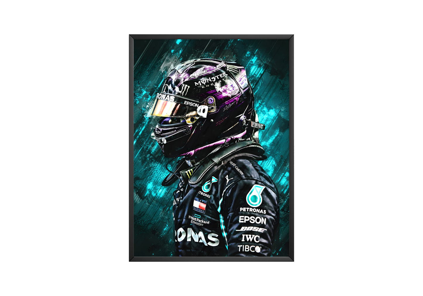 Lewis Hamilton Painting Poster