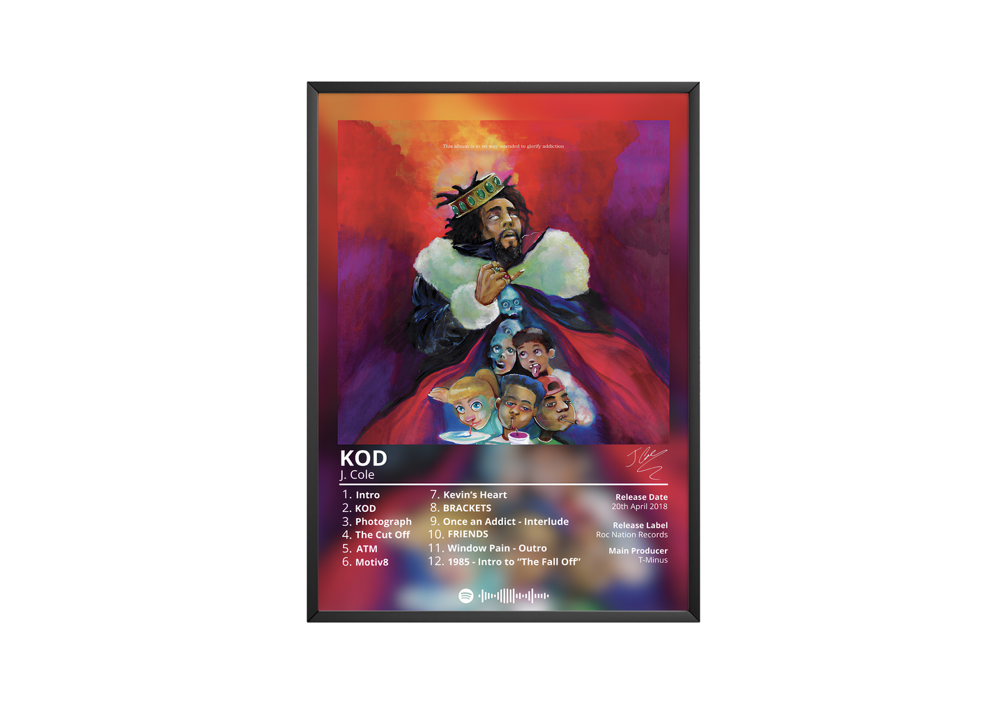 J Cole 'KOD' Album Poster