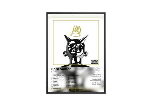 J Cole 'Born Sinner' Album Poster