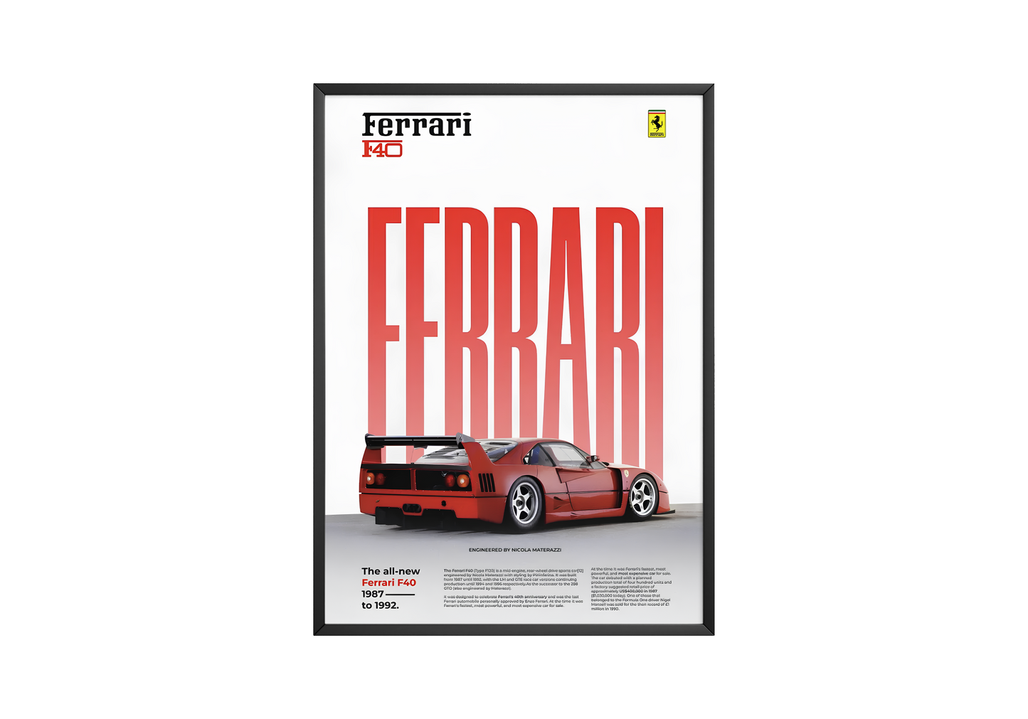 Ferrari F40 Classic Series Poster