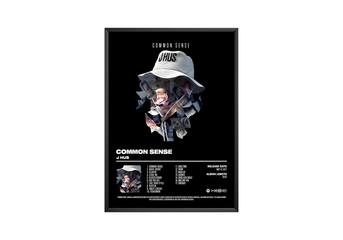 J Hus - "Common Sense" Album Poster