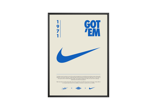 Nike Origins Blue Beige Poster