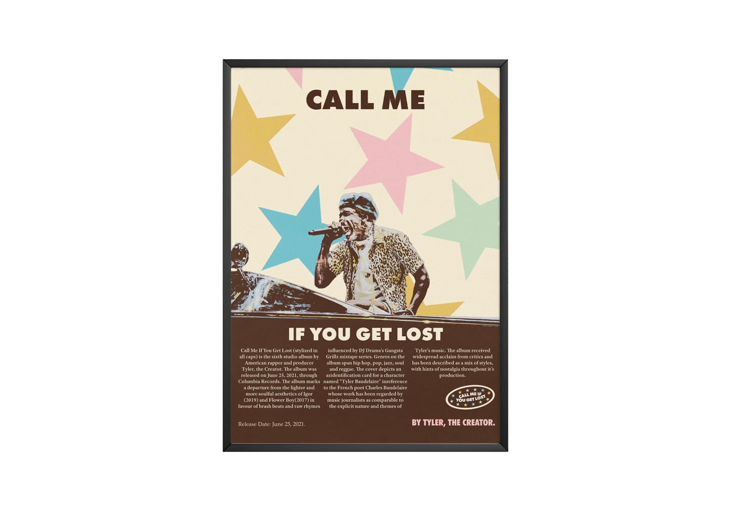 Tyler The Creator 'Call Me' Poster