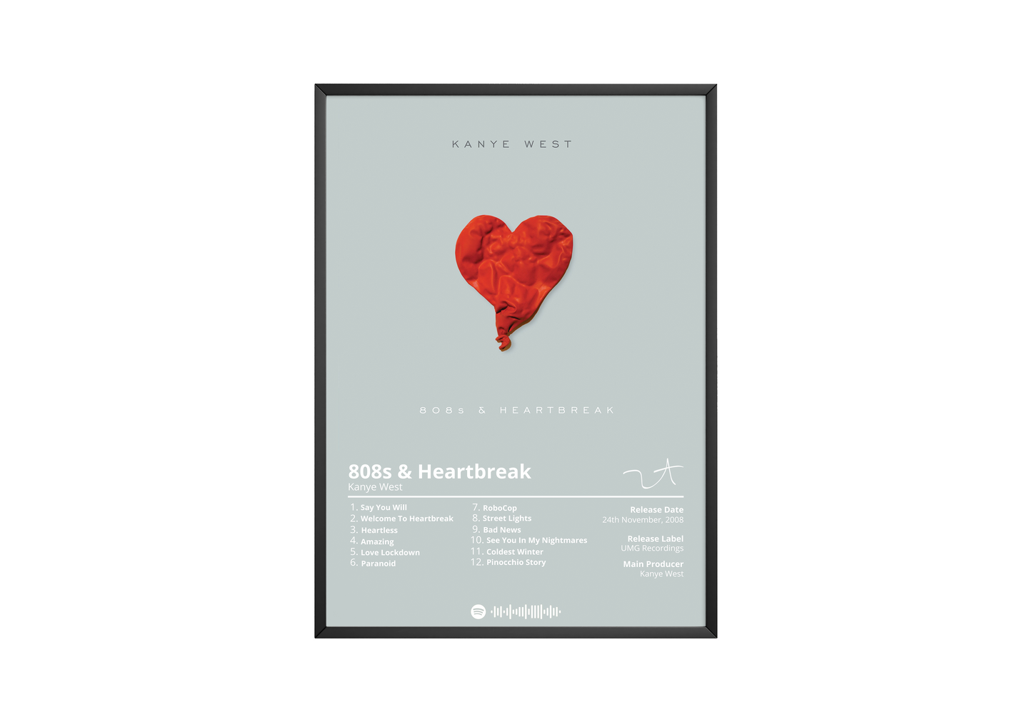 Kanye West '808s & Heartbreak' Album Poster