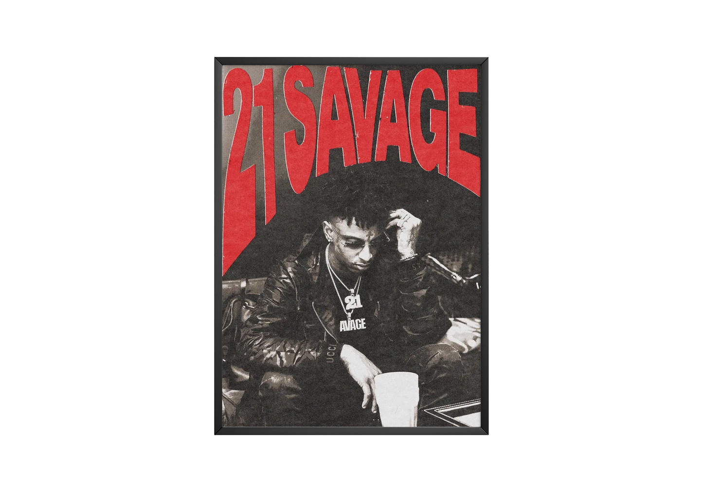 21 Savage Red Writing Poster