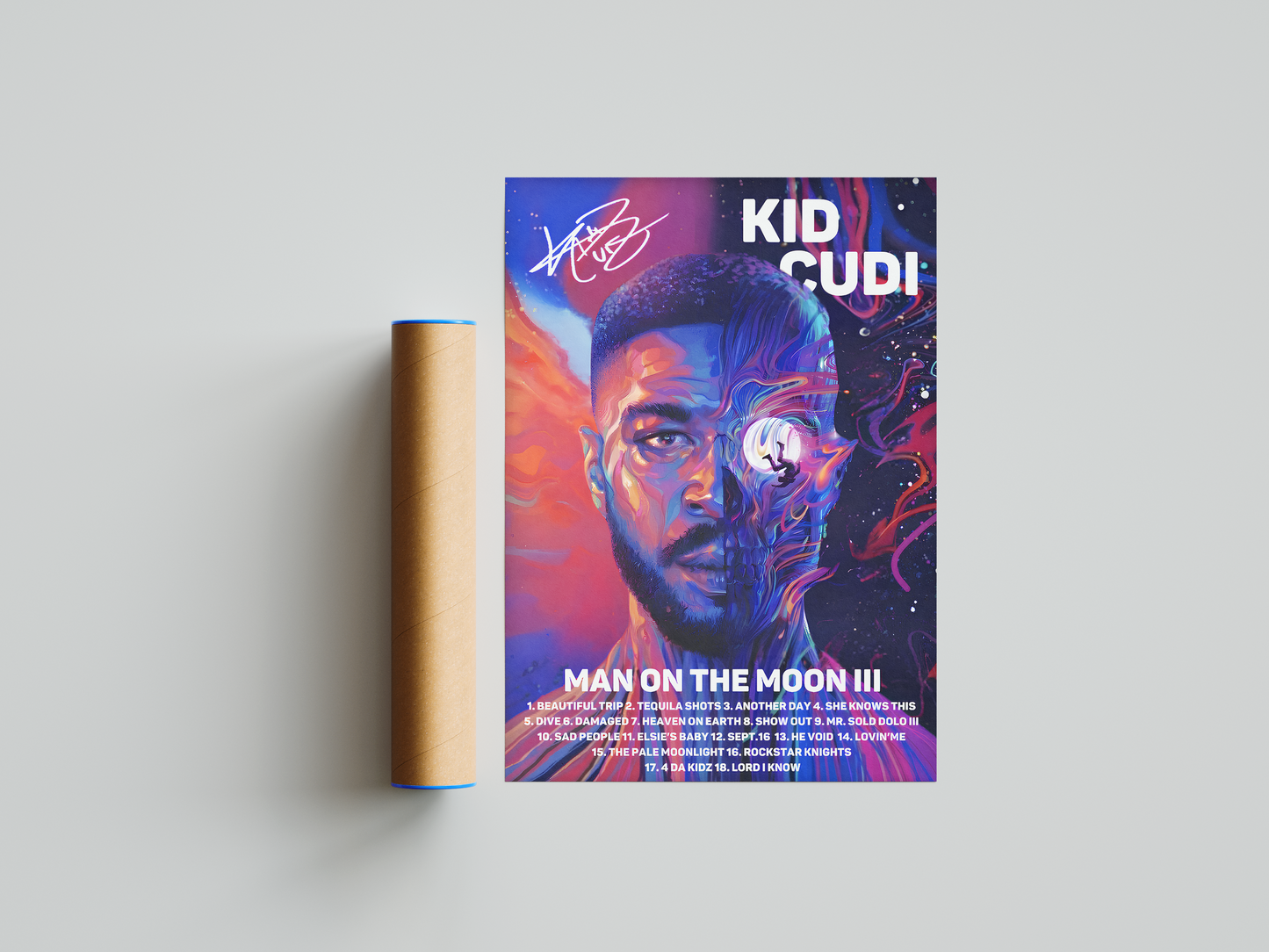 Kid Cudi - "Man On The Moon III" Signature Poster