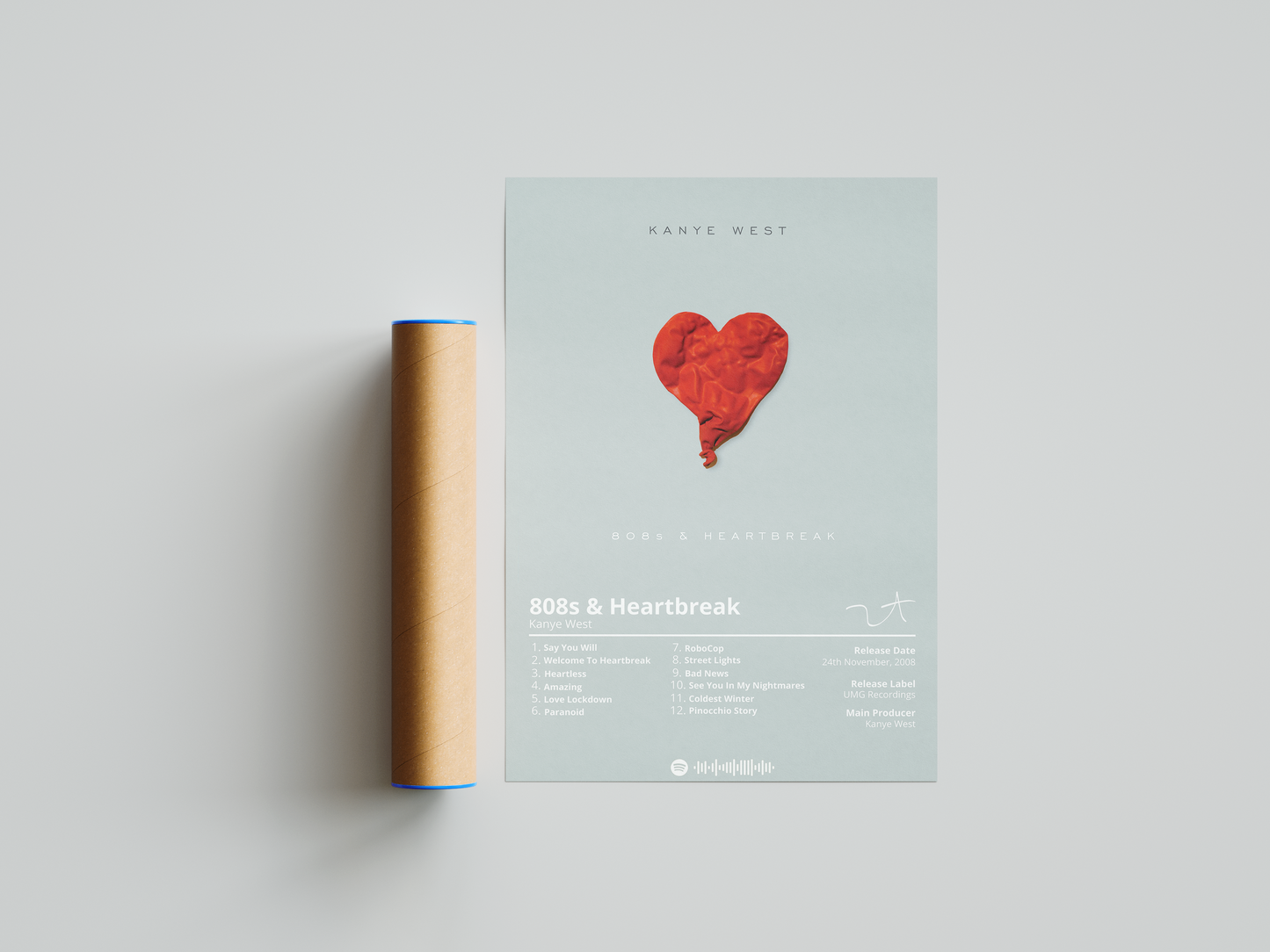 Kanye West '808s & Heartbreak' Album Poster