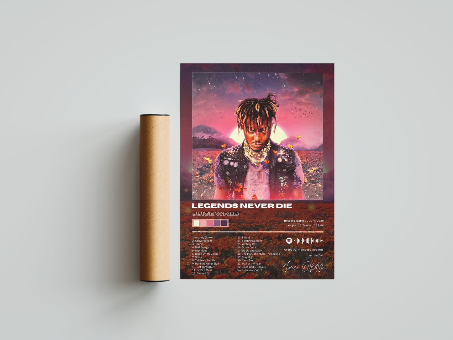 Juice WRLD 'Legends Never Die' Album Poster