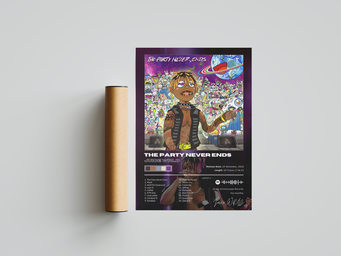 Juice WRLD 'The Party Never Ends' Album Poster