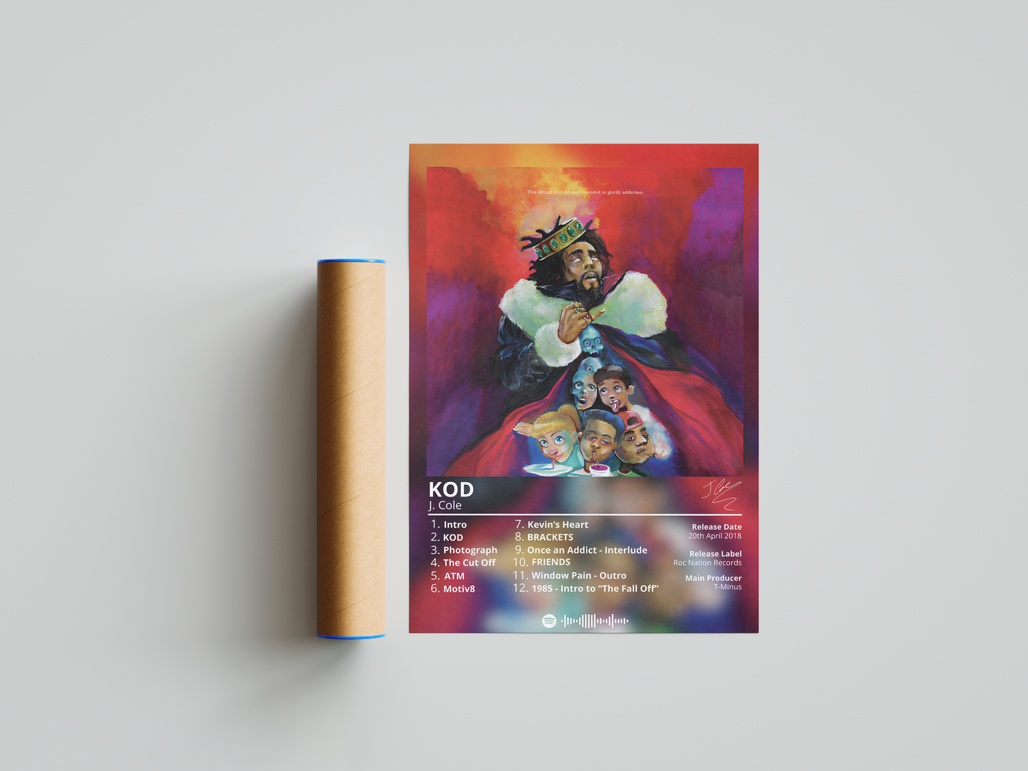 J Cole 'KOD' Album Poster