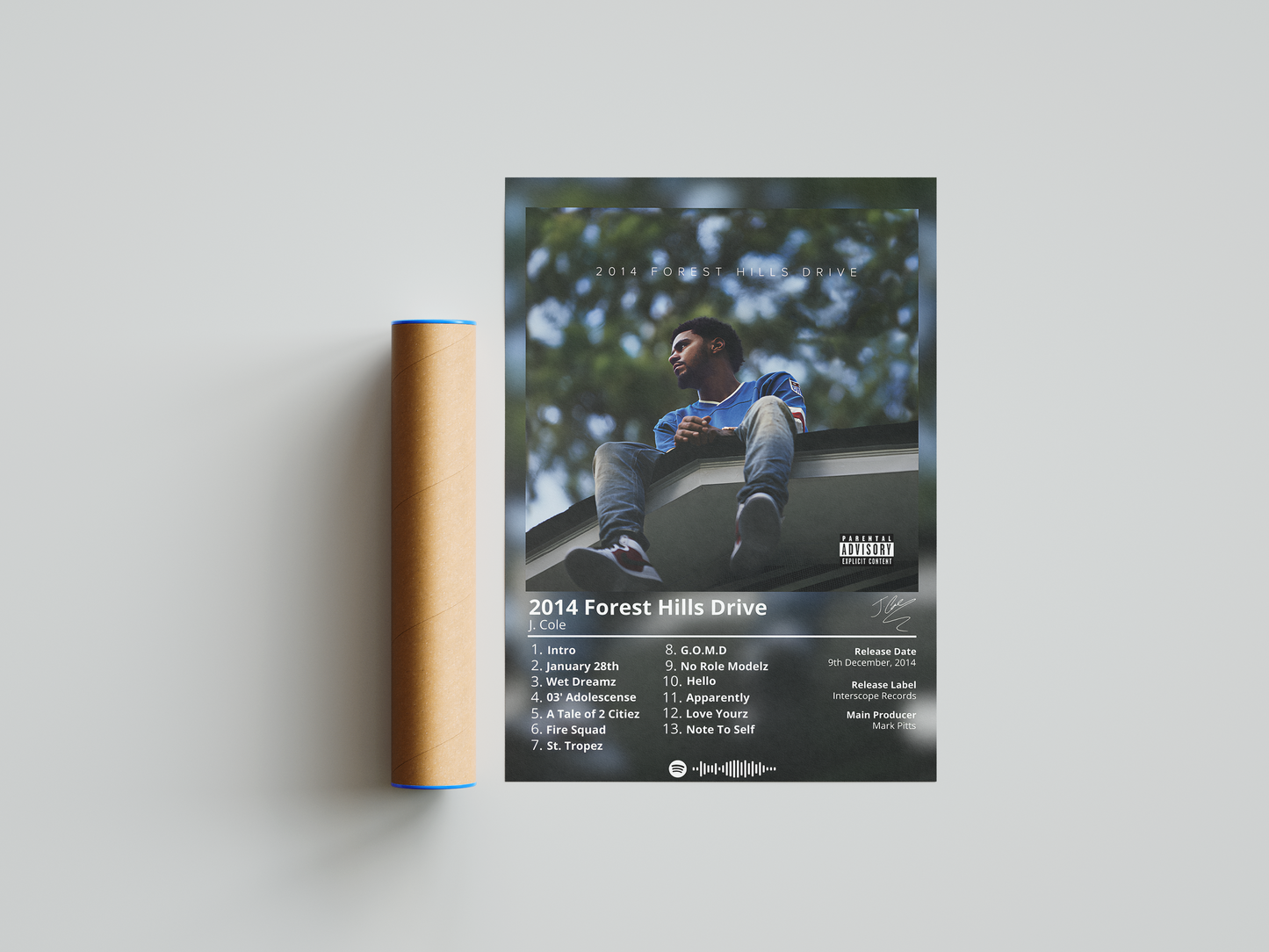 J Cole '2014 Forest Hills Drive' Album Poster