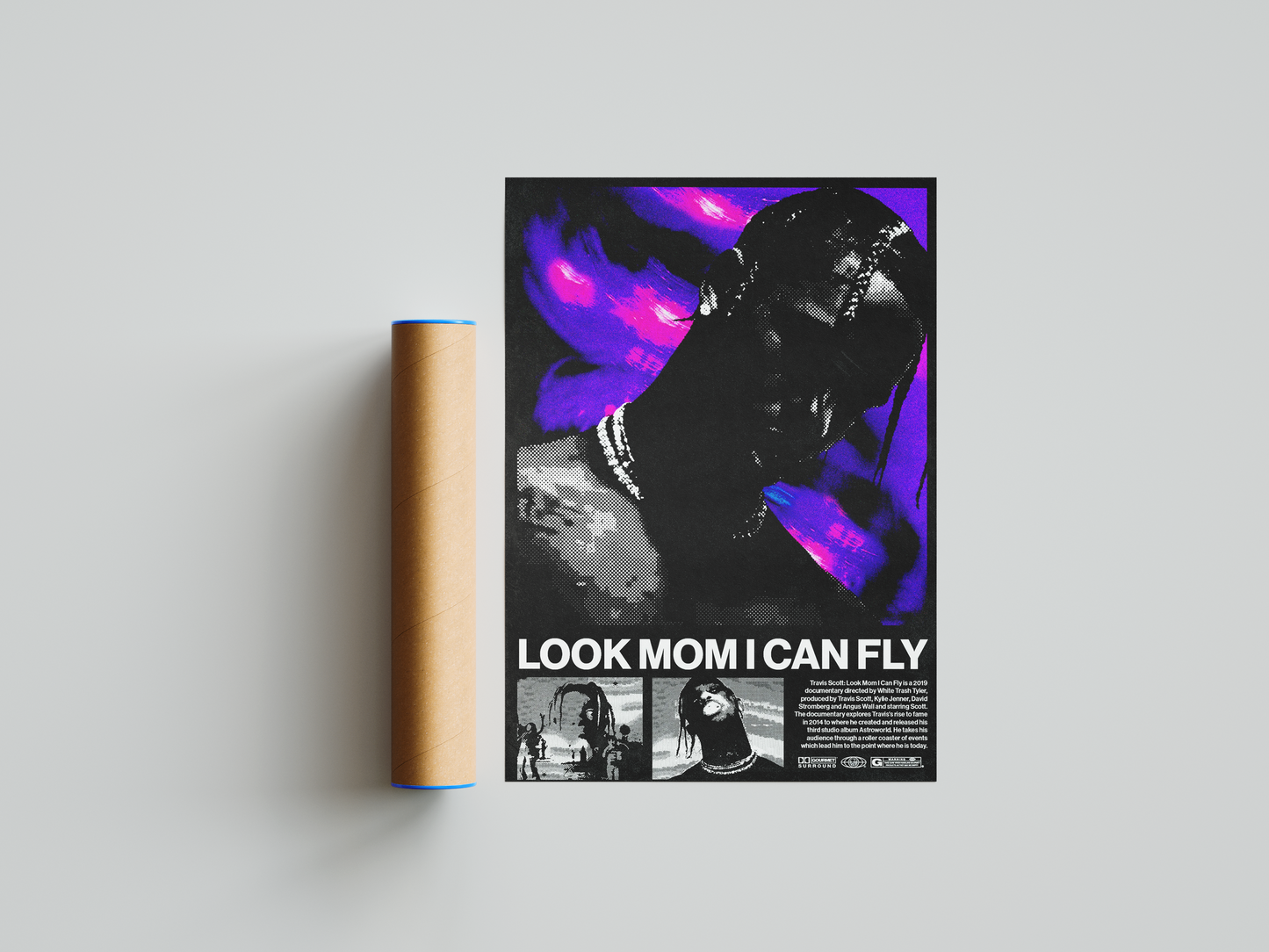 Travis Scott 'Look Mom' Retro Poster