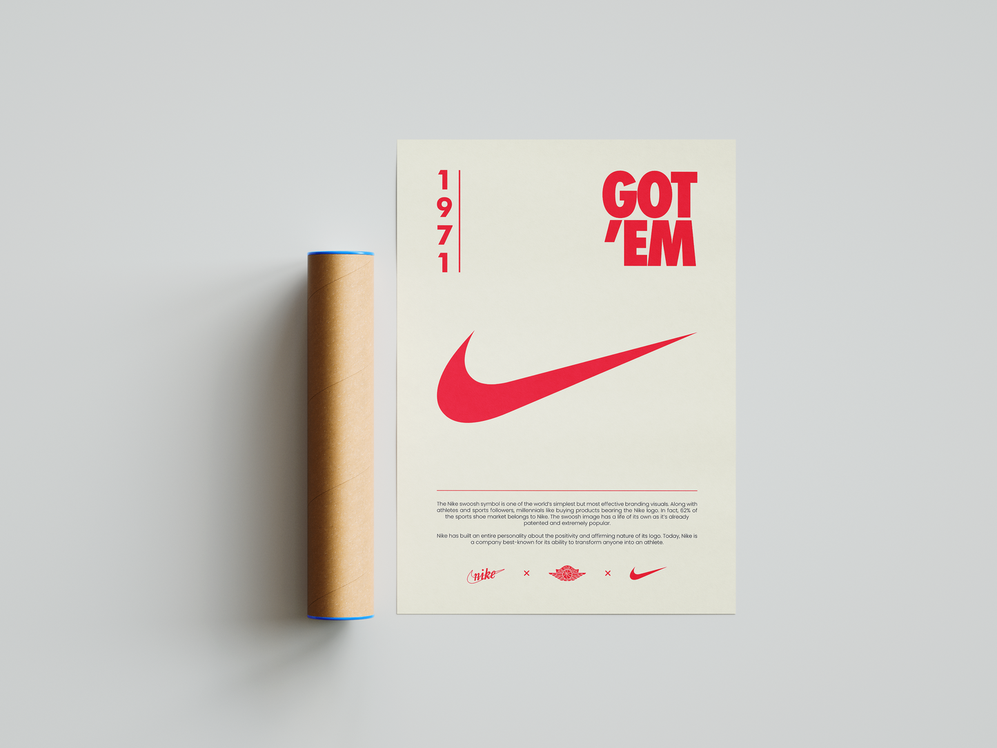 Nike Origins Red Beige Poster